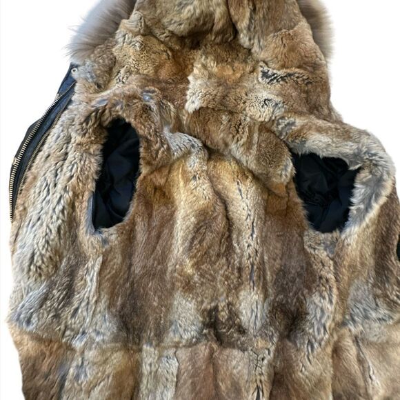 SAM. Parka Carbon Rabbit Fur Lined Zipper Jacket - Picture 8 of 16